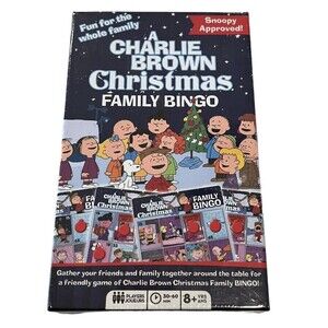 Charlie Brown Christmas Family Bingo Board Game New Sealed 2-18 Players